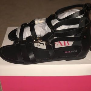 Black gladiator style sandals